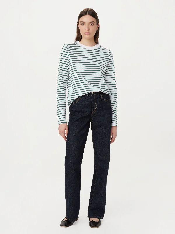 The Striped Long Sleeve T-Shirt in Spruce