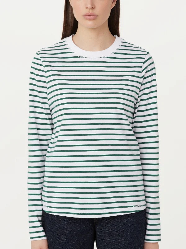 The Striped Long Sleeve T-Shirt in Spruce