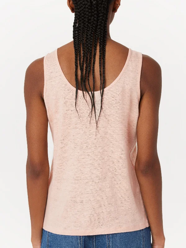 The Linen Tank Top in Light Pink