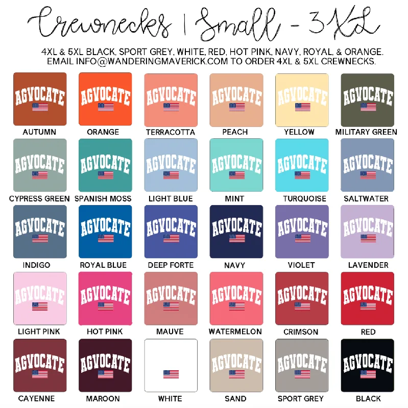 Agvocate Flag Crewneck (S-3XL) - Multiple Colors!