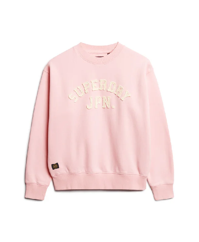 Applique Athletic Loose Sweat | Romance Rose Pink