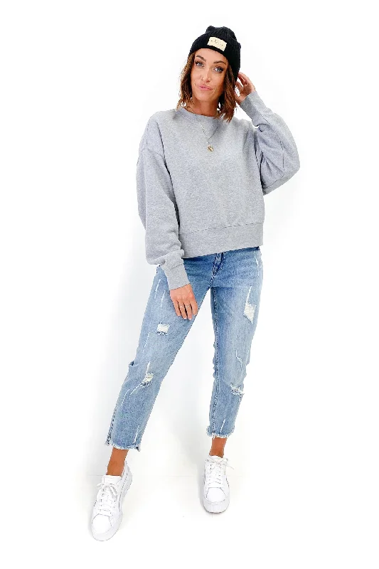 AS Colour Oversized Crew Grey Marle