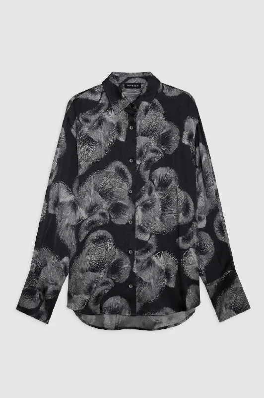 Avalon Shirt - Black Mushroom Print