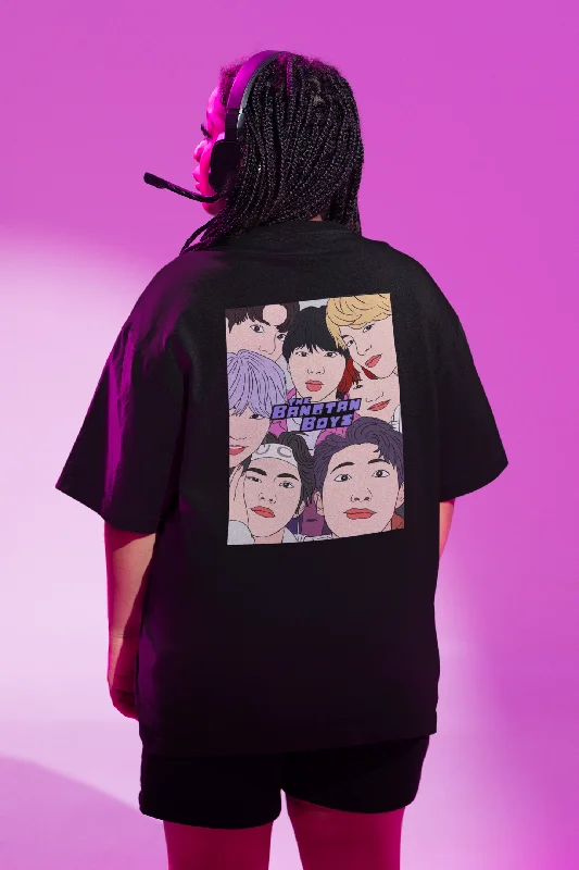 The Bangtan Boys-(Double Sided Print):  BTS - Half Sleeve T-Shirts.