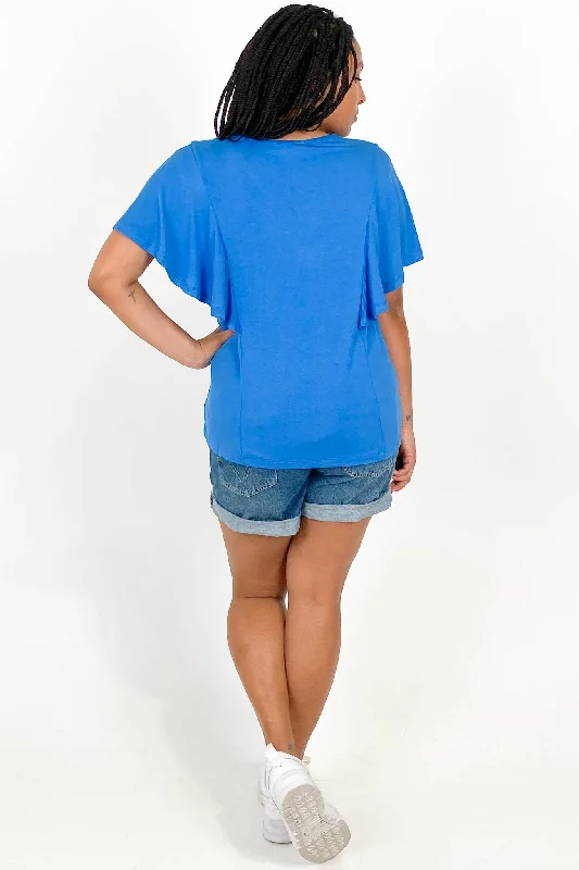 Betty Basics Florence Frill Tee Sapphire