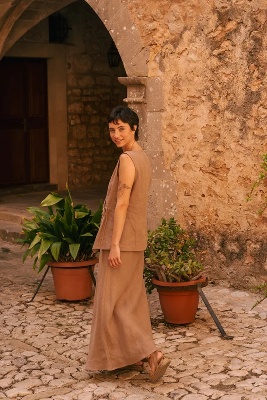 Blanca sleeveless linen top