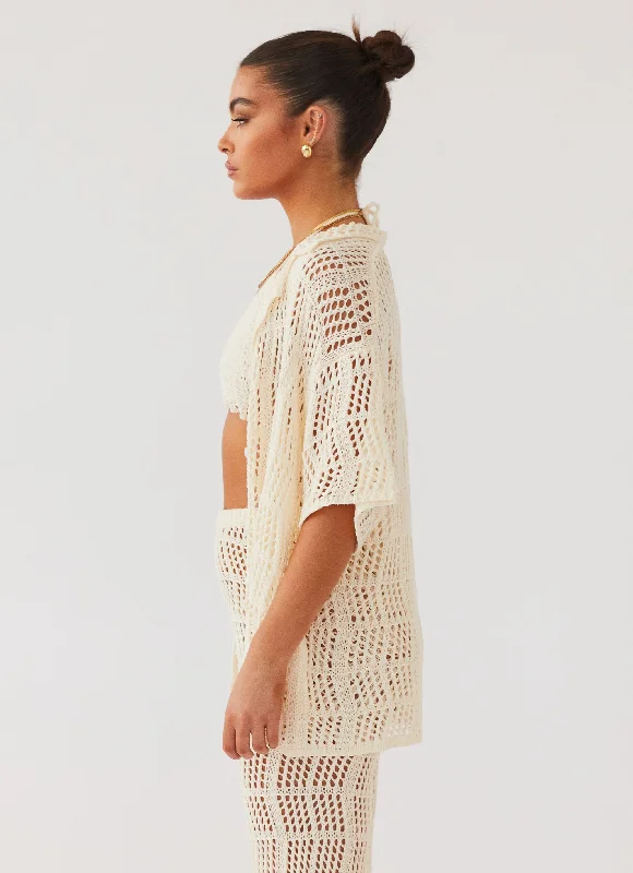 Cabo Paradise Crochet Shirt - Natural