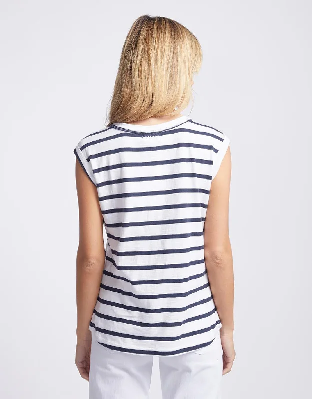 Cali Tank Top - Navy/White Stripe