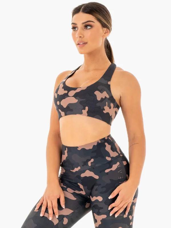 Camo Sports Bra - Rose Camo