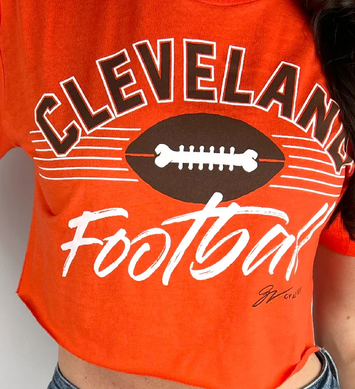 Cleveland Bone Football Cropped T shirt