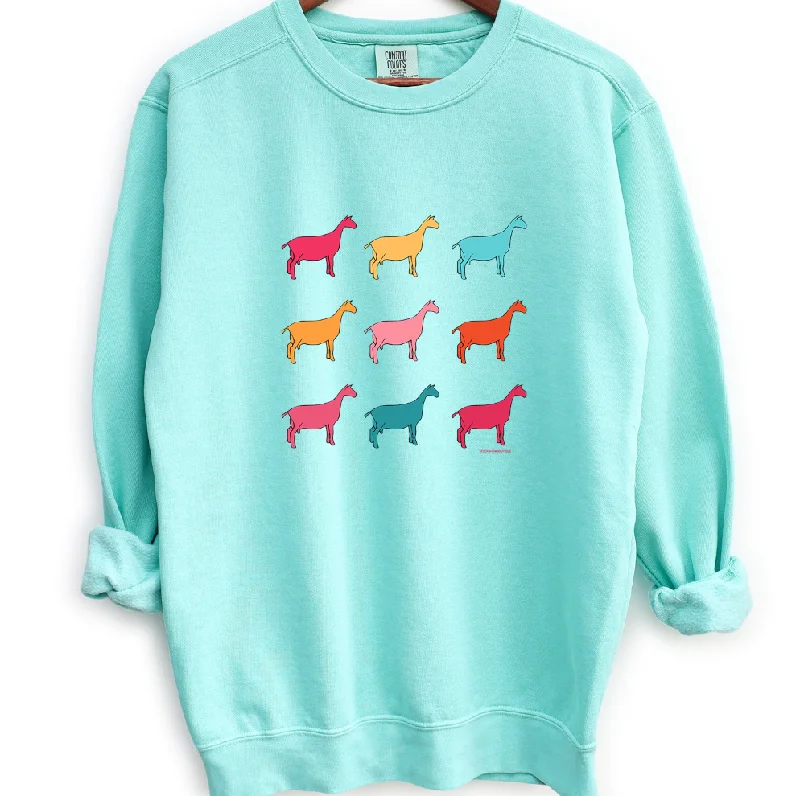 Colorful Bundle Dairy Goat Crewneck (S-3XL) - Multiple Colors!