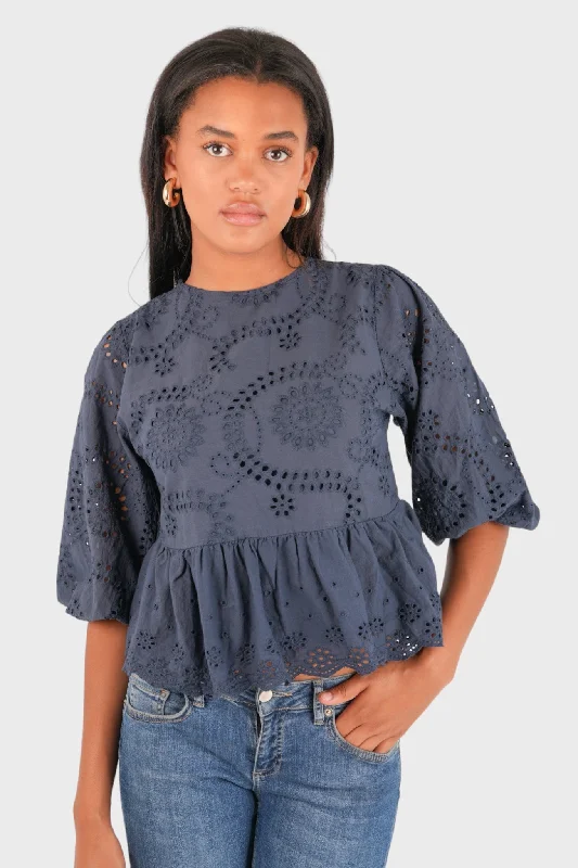 ""Dazzle"" blouse navy