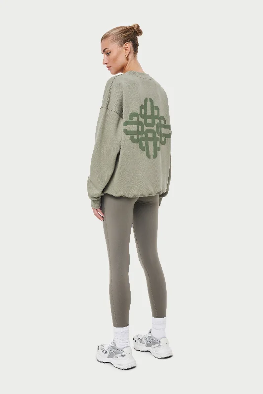 EMBLEM OVERSIZED SWEATSHIRT - KHAKI