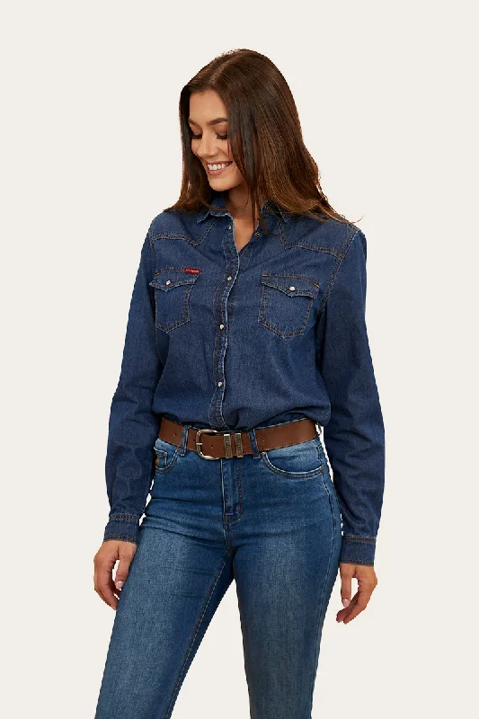 Everleigh Womens Denim Shirt - Classic Blue