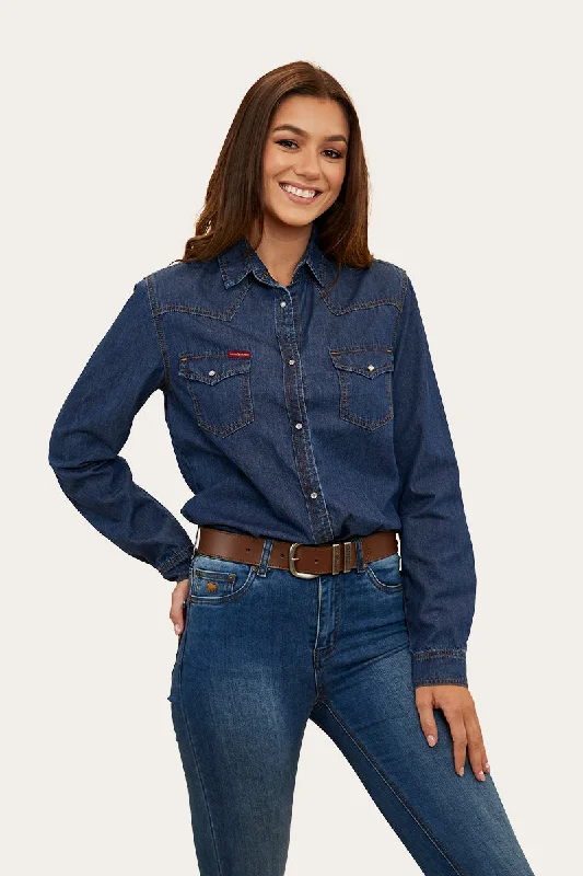 Everleigh Womens Denim Shirt - Classic Blue