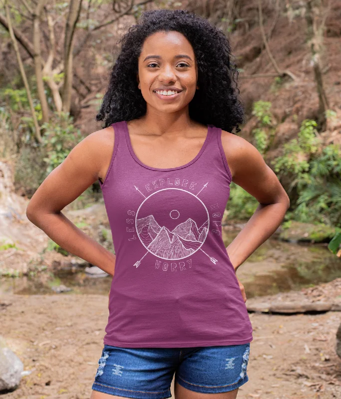 Explore More Worry Less Unisex 100% Organic Cotton Vest Top