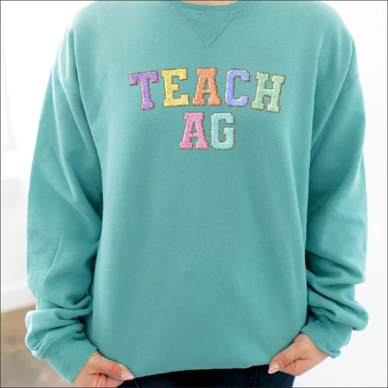 Faux Chenille Teach Ag Crewneck (S-3XL) - Multiple Colors!