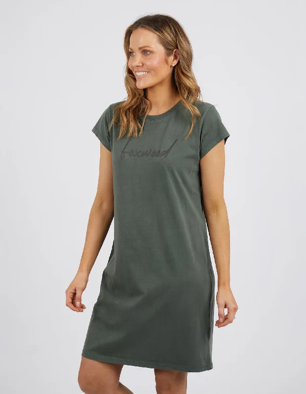 Foxwood Signature Tee Dress Khaki