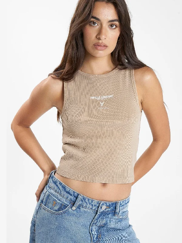 Honour High Neck Tank - Sand