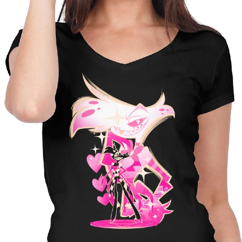 Women's Premium V-Neck / Black / S