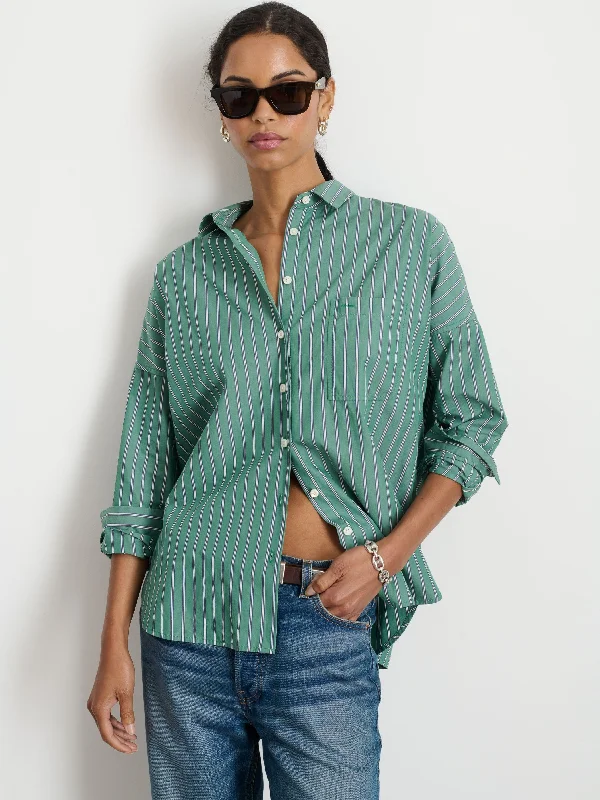 Jo Shirt In Striped Paper Poplin