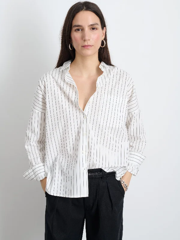 Jo Shirt In Striped Paper Poplin