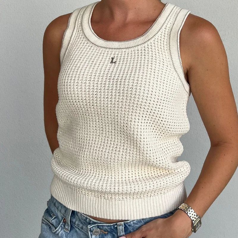 Knitted Vest Top - Cream