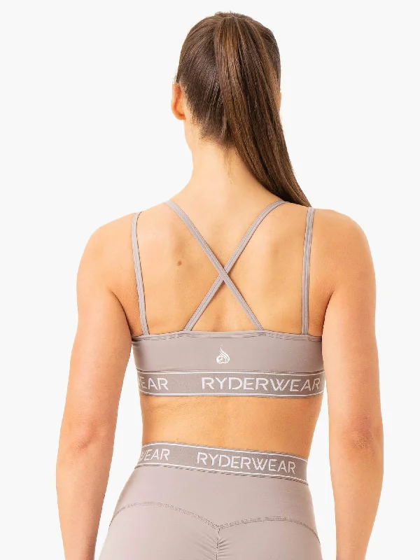 Level Up V-Neck Sports Bra - Steel Grey