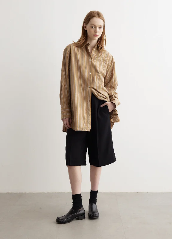 Loose Striped Cotton Shirt