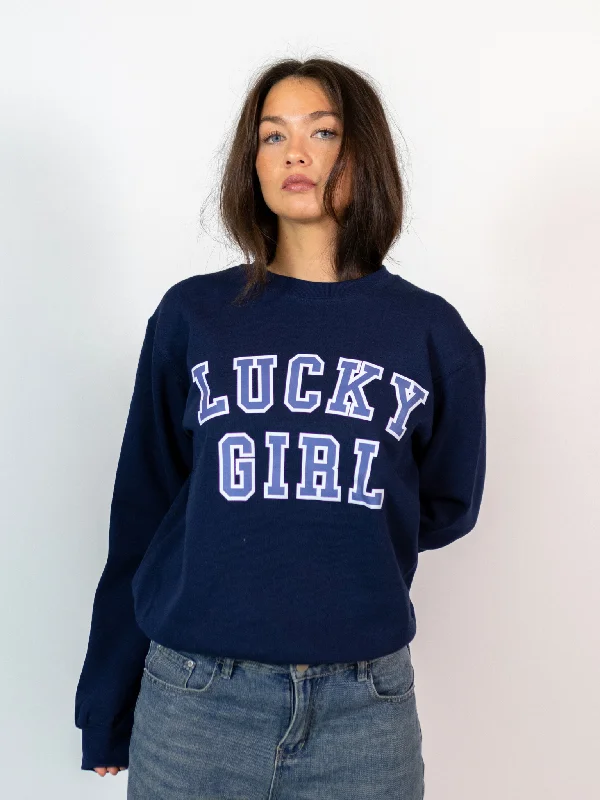 LUCKY GIRL SWEATSHIRT - NAVY