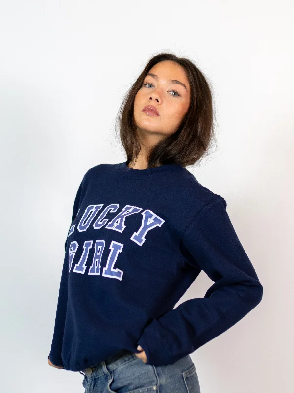 LUCKY GIRL SWEATSHIRT - NAVY