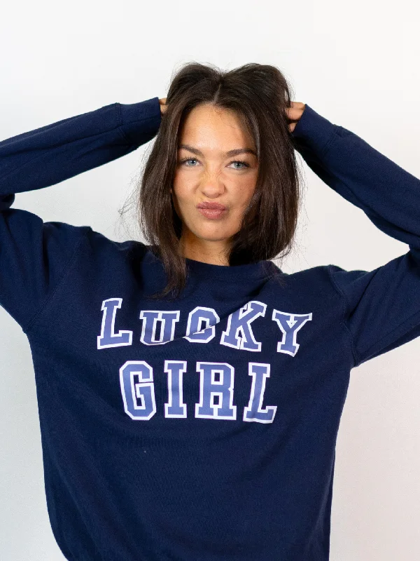 LUCKY GIRL SWEATSHIRT - NAVY