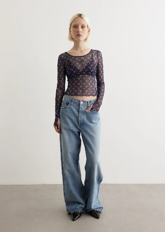 Second Skin Mesh Cropped Top