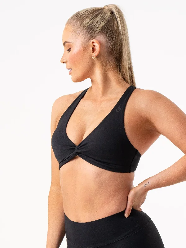 NKD Knot Sports Bra - Black