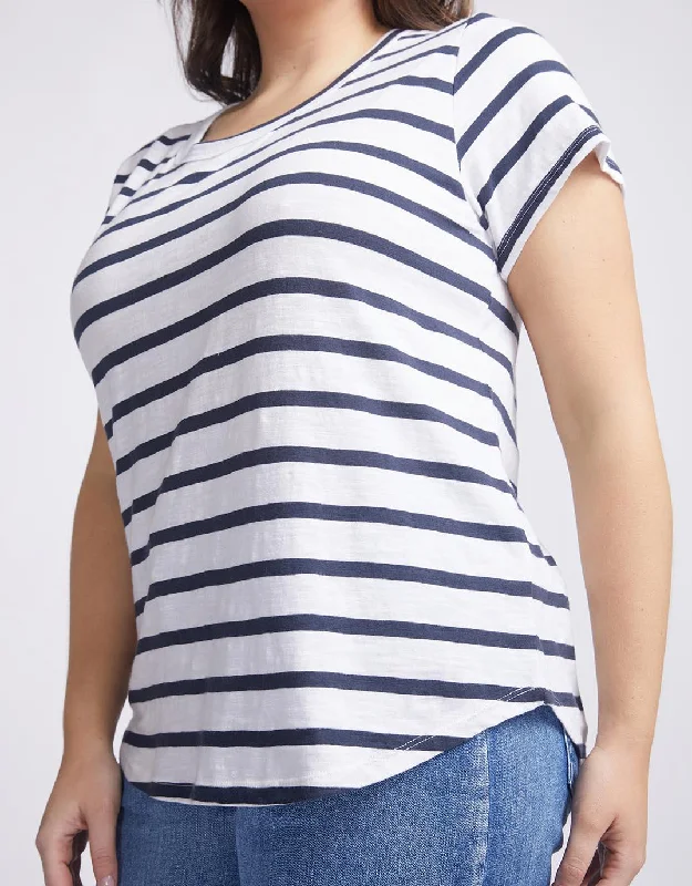 Original Round Neck T-Shirt - Navy/White Stripe