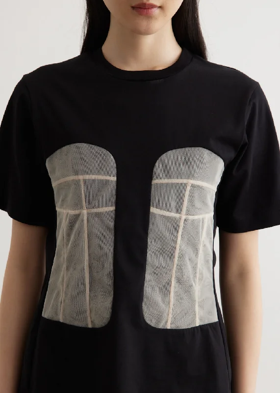 Panelled Bust Detail T-Shirt