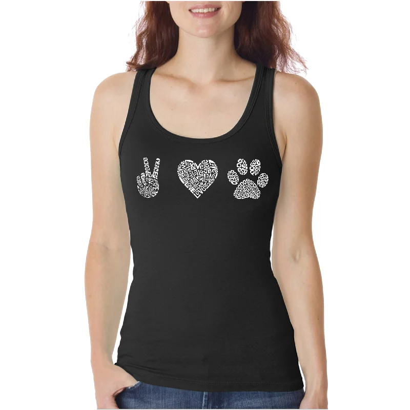 Peace Love Dogs  - Women's Word Art Tank Top