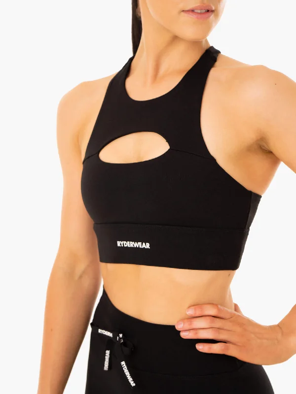 Replay Cut Out Sports Bra - Black