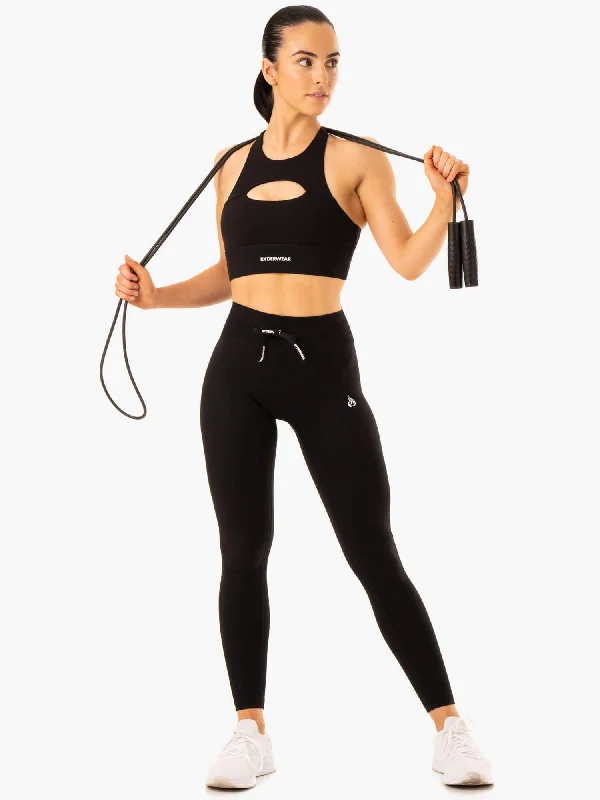 Replay Cut Out Sports Bra - Black