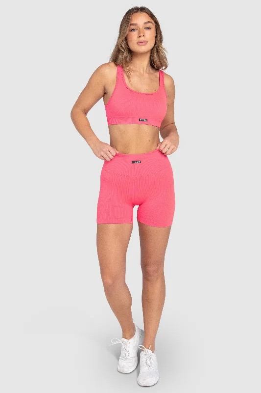 Ribbed Seamless Crop - Watermelon Pink