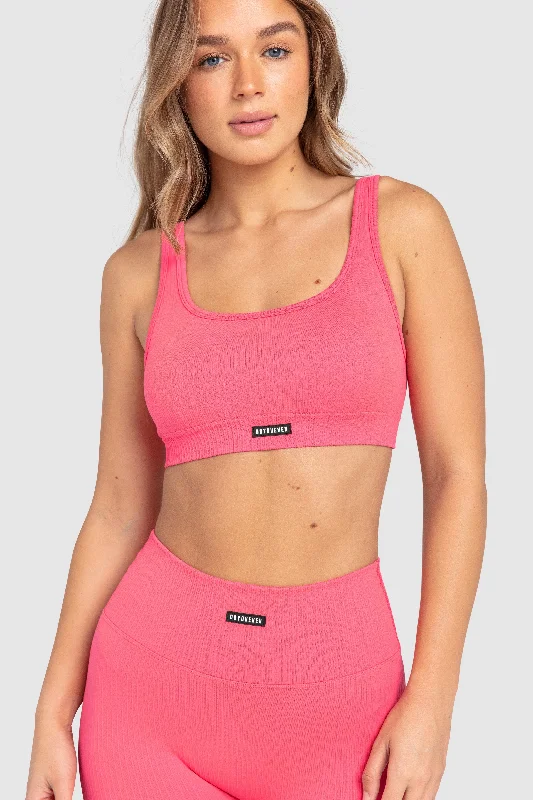 Ribbed Seamless Crop - Watermelon Pink