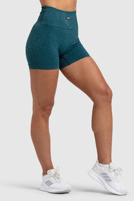 Ribbed Seamless Shorts - Forest Green