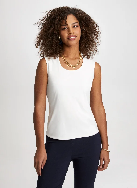 Sleeveless Horseshoe Neckline Top