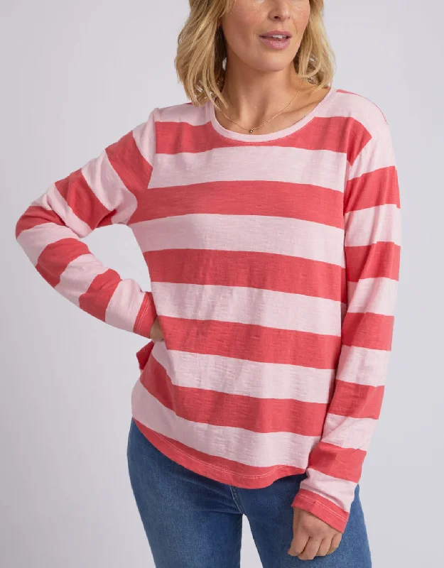 Spritz Stripe Long Sleeve Tee - Coral Spritz Stripe