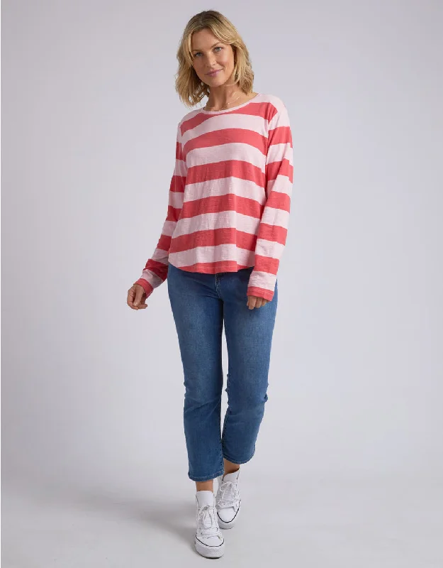 Spritz Stripe Long Sleeve Tee - Coral Spritz Stripe