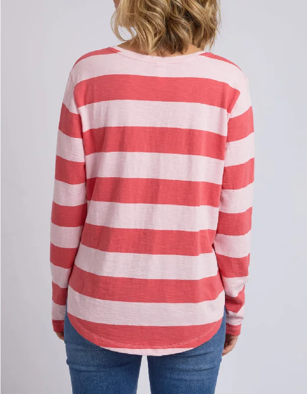 Spritz Stripe Long Sleeve Tee - Coral Spritz Stripe