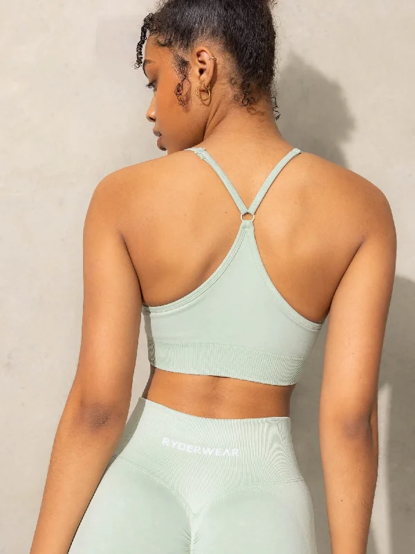 Stonewash Seamless Sports Bra - Mint Stonewash