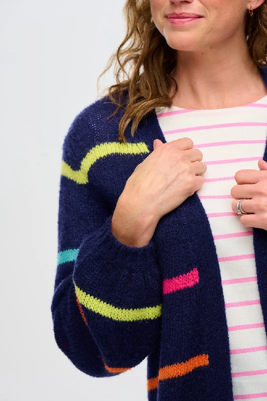 Sugarhill Yvette Cardigan Bright Lines Navy