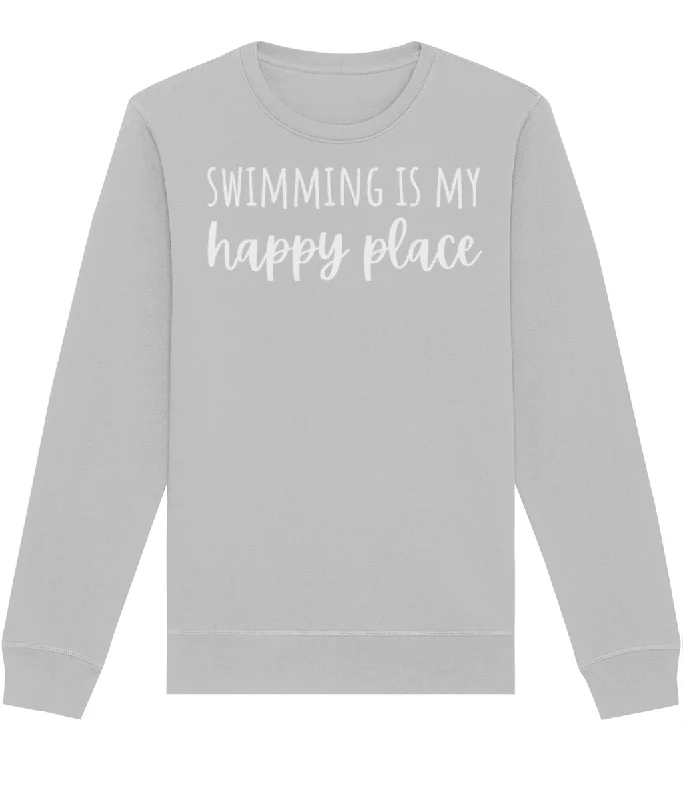 Swimming Is My Happy Place Unisex Organic Cotton Sweatshirt