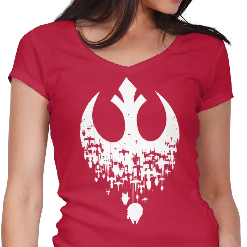 Women's V-Neck / Red / S